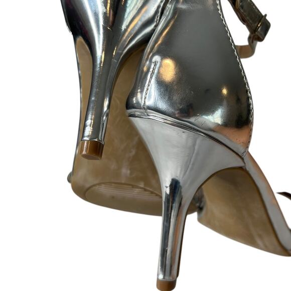 Candie's Open Toe Metallic Pumps Ankle Strap  Evening Formal Party Shoe 6.5 - Picture 7 of 11